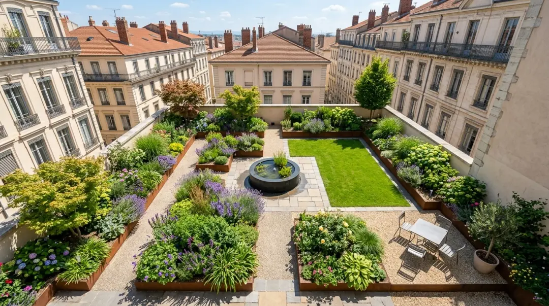 Aménagement de terrasse-jardin